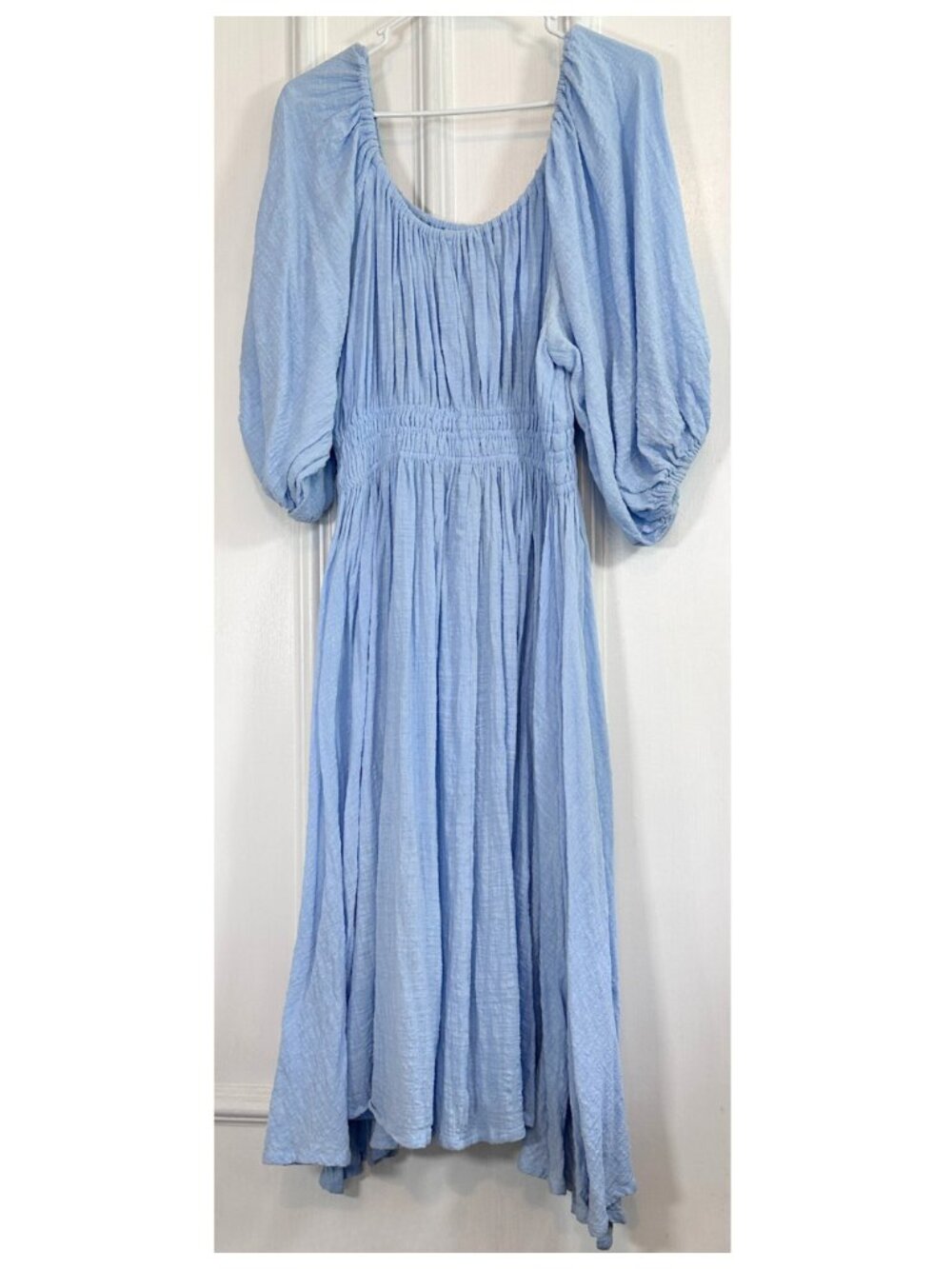 LelaSilk | Sky Blue Romantic Ethereal Dress | Handmade Lightweight Linen Gauze